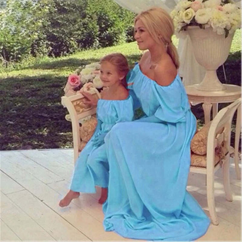 Mama Детская одежда Одежда для малышей Vestidos торжественные платья мамы и дочки