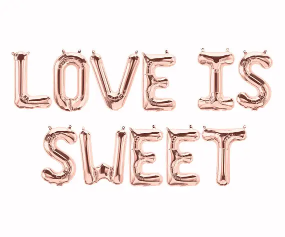 Воздушные шары Love Is Sweet 16 дюймов | Вечерние ничные конфеты настольные с надписью