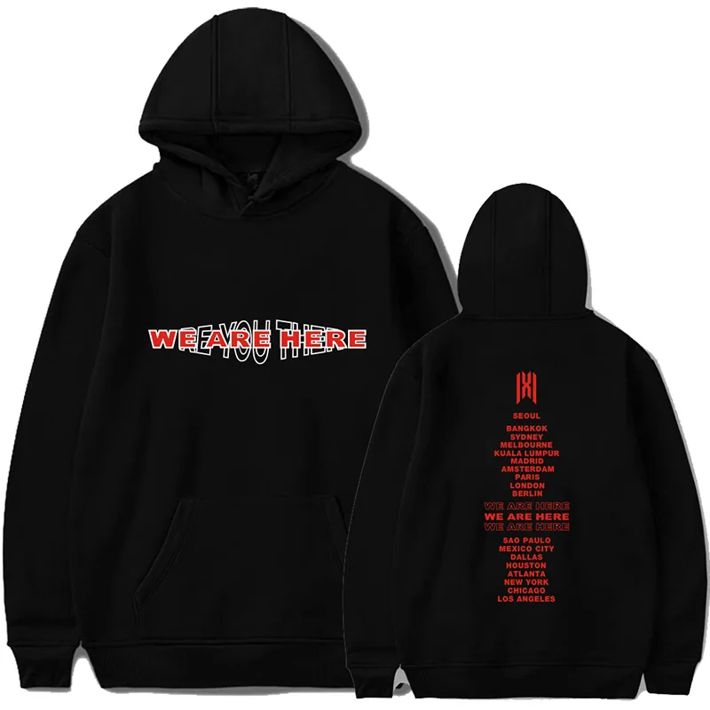 Kpop Monsta X World Tour Concert We Are Here Harajuku Толстовка kpop Wonho YOOKIHYUN I.M jooheon спортивный костюм с