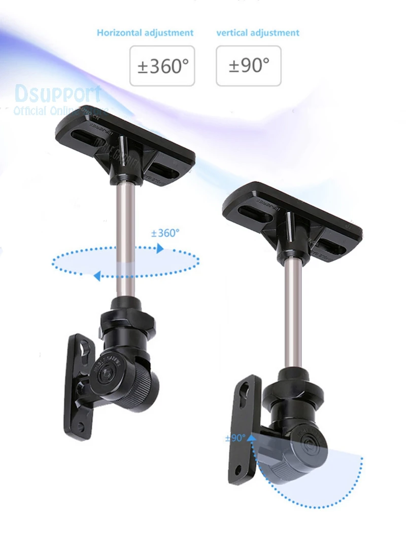 

1 Pair (2pcs) UP10A-418mm Zinc Alloy Universal Ceiling Mount Surround Speaker Bracket Full Motion Speaker Hanger Loading 10kgs