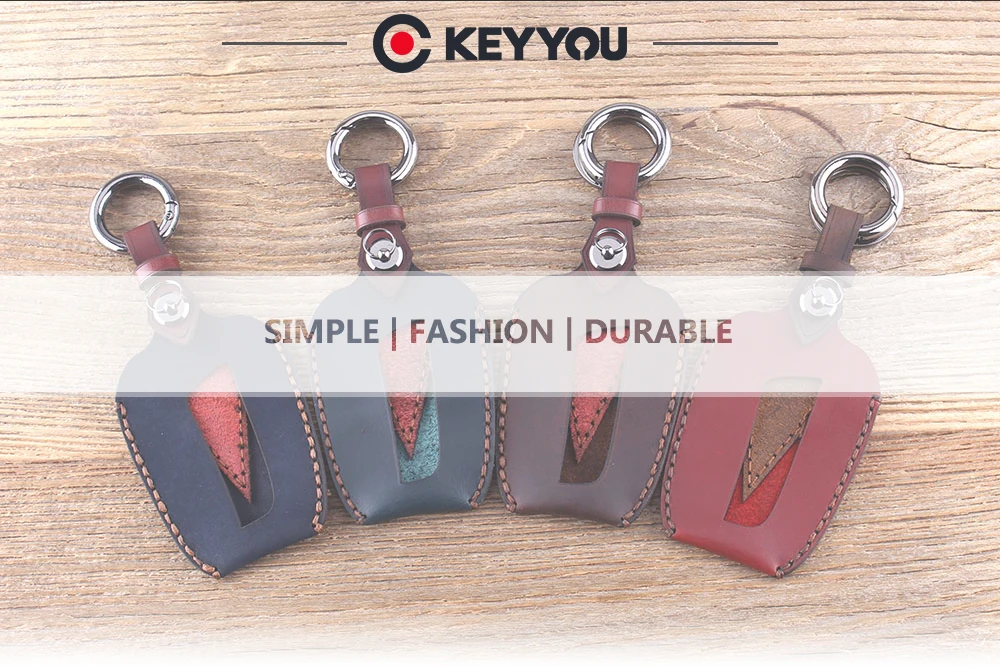Чехол для ключей KEYYOU, 4 кнопки для hyundai Genesis Santa Fe Equus Azera, натуральная кожа, чехол для ключей, брелок