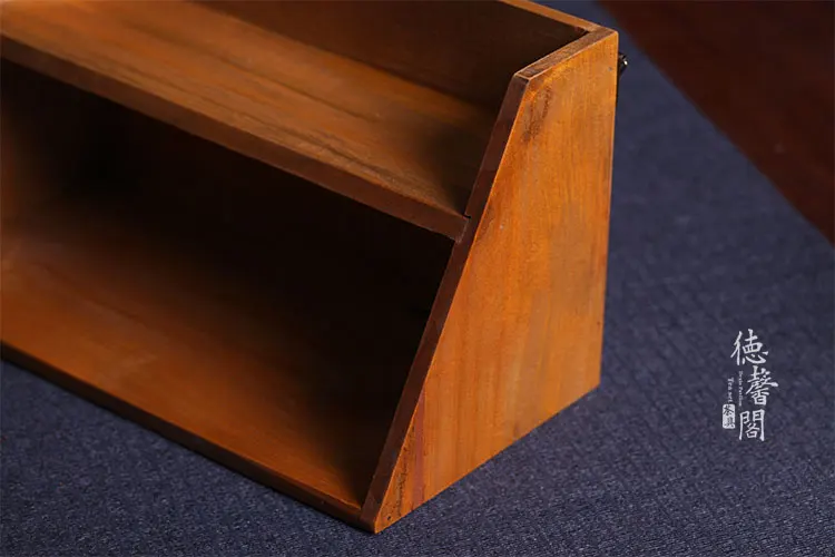 Деревянная двухслойная деревянная коробка для хранения настольная стойка