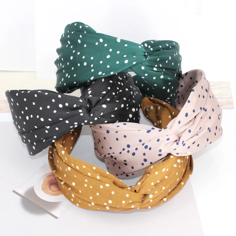 Повязка для волос из ткани женская модный Бандаж с перехлёстом однотонный тюрбан