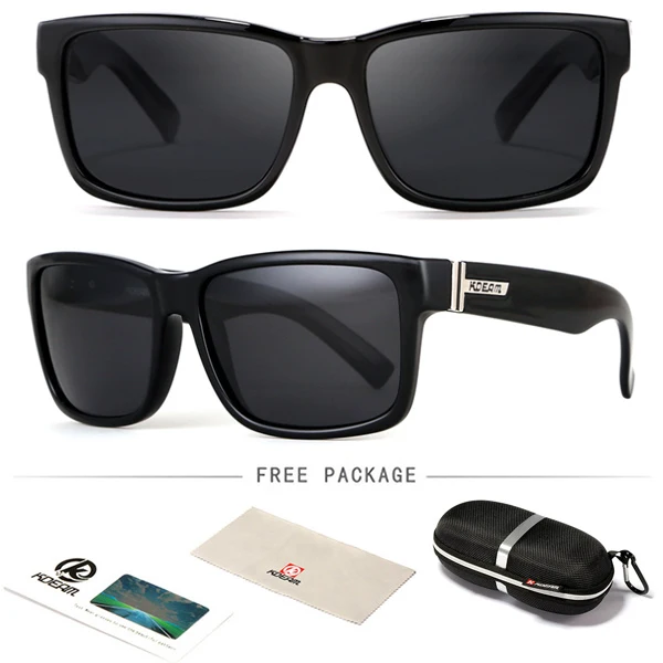 C1 Black Frame KDEAM, квадратные, поляризационные солнцезащитные очки, мужские, модные, для вождения, солнцезащитные очки, спортивный стиль, очки, ультралегкие, оправа, мужские, Gafas RX119 - Цвет линз: C1 Black Frame