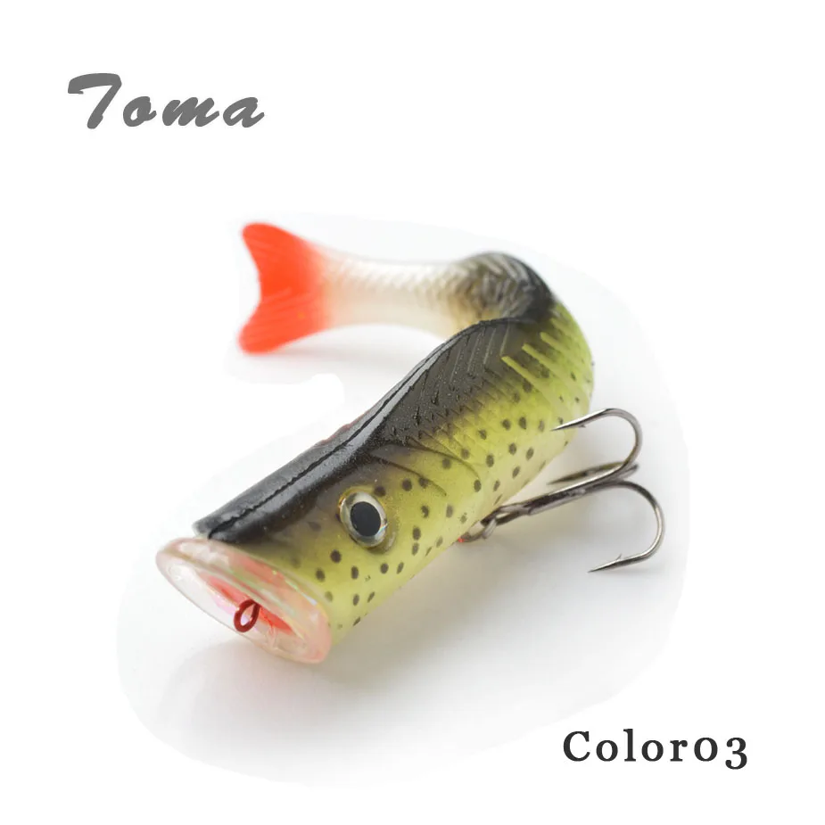 Мягкие рыболовные приманки TOMA 1 шт. плавающие пластиковые 110 мм 17 г с шариком и