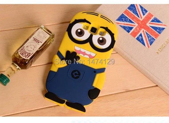 1pcs/lot 3D Cartoon Despicable Me Minions Soft Silicon Rubber Phone Case For Samsung Galaxy A7 A700 A7000 Protective Skin Shell |