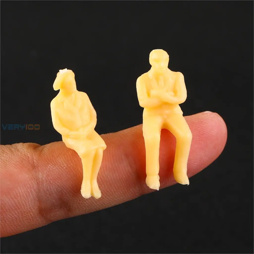 100pcs 1:50 O Scale All Seated Figures Unpainted People Model Railway New | Дом и сад