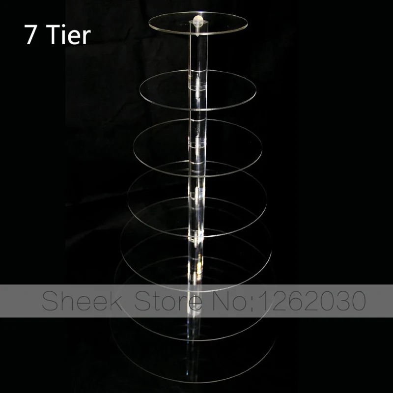 7 уровневая Хрустальная акриловая круглая подставка для кексов или прозрачный