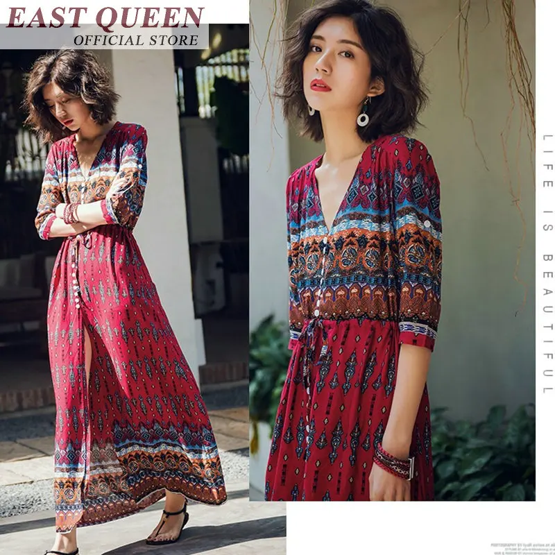 Платье женское длинное Пляжное с принтом|Женские платья| |