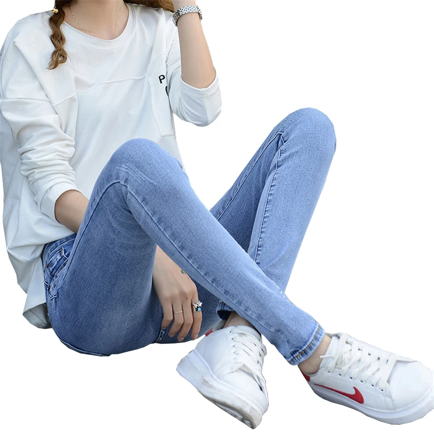 Новые зимние модные женские повседневные флисовые Теплые джинсы узкие с высокой