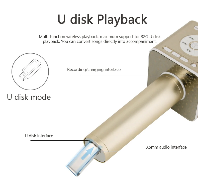 Беспроводной bluetooth-микрофон для караоке TOSING Q12 с FM и KTV, режим Chorus, сопряжение с USB шумоподавлением, аккомпанемент