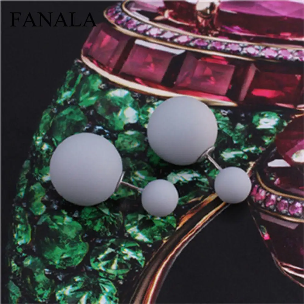 FANALA Лидер продаж двойными бортами крупные жемчужные серьги одноцветное Цвета