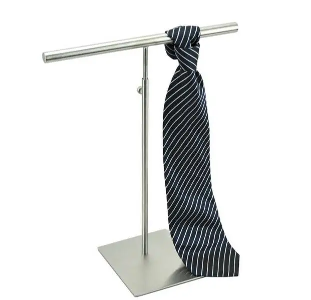 Stainless steel silk scarves display rack adjustable fashion T-type handbag shelf holder backpack wig purse display stand rack