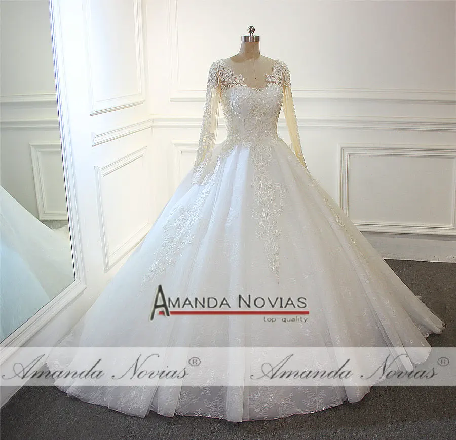 Платье с длинным шлейфом gelinlik 100% высокое качество настоящая работа фото|quality wedding