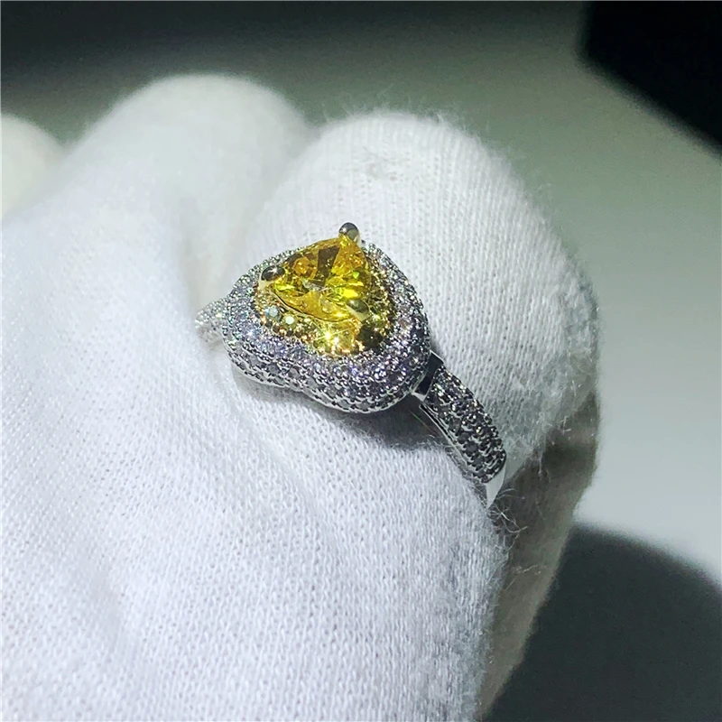 Кольцо в форме сердца для влюбленных из серебра 925 пробы золото AAAA cz обручальное