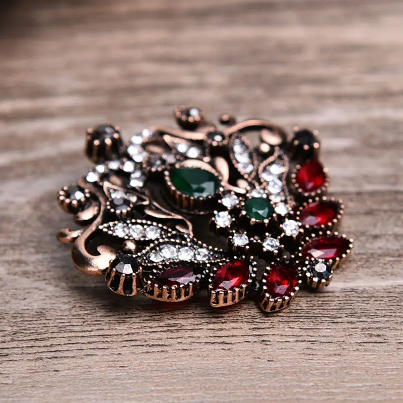CKCL Новый Дизайн зеленый и красный акриловый Брошь контакты капли воды цветок Для женщин броши Античное