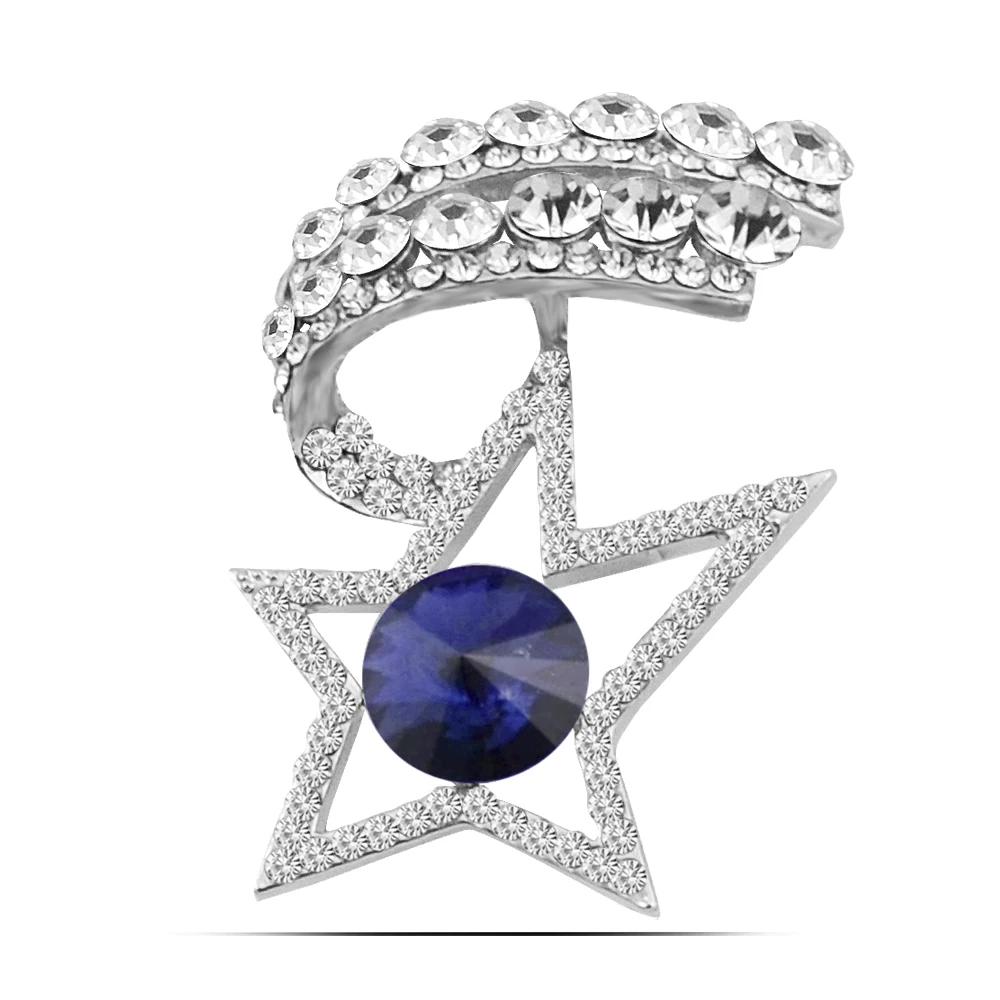 Zhen томоми простой пирсинг пентаграмма Кристалл шарф корсаж пряжки брошь Шпильки