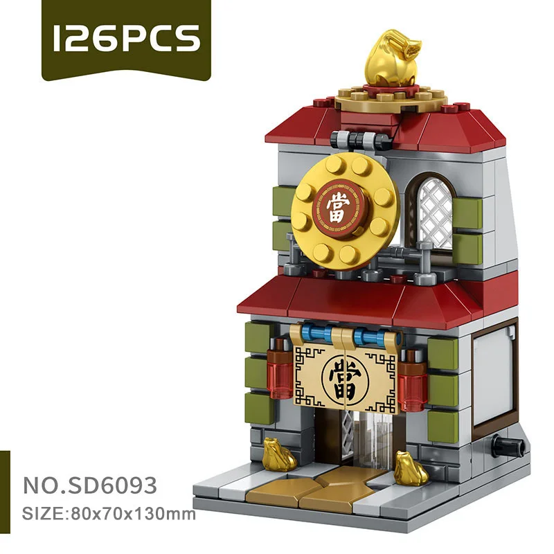 SD6036 126 PCS Строительный блок DIY мини-уличный вид сборка город мини-уличный магазин игрушек розничный магазин KFCE McDonald для детей обучающая игрушка - Цвет: SD6036 126 PCS