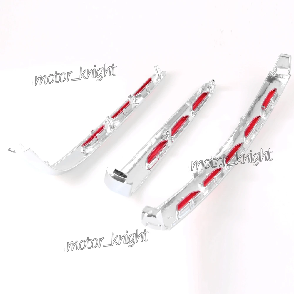 Левый Правый Мотоцикл ABS обтекатель багажник молдинг шоу хром с линзами для Honda