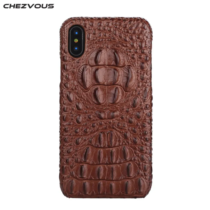 Роскошный чехол CHEZVOUS для iPhone X 10 из натуральной кожи с объемным узором