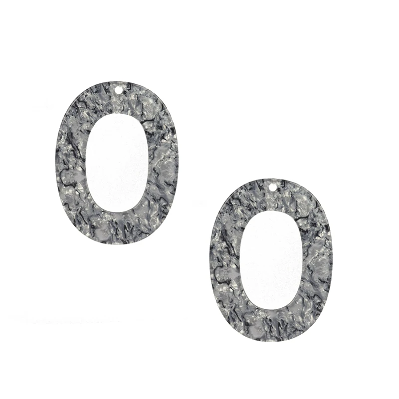 39 мм Подвески из смолы подвеска с большим отверстием плоские Гладкие Овальные