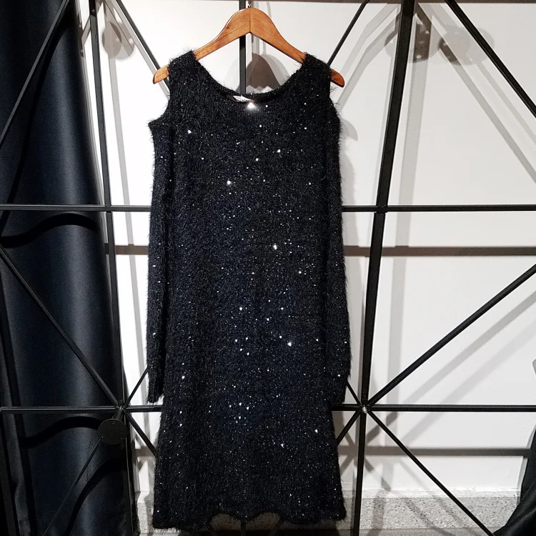 Cakucool с длинным рукавом платье вырезами пикантные средней длины Vestido