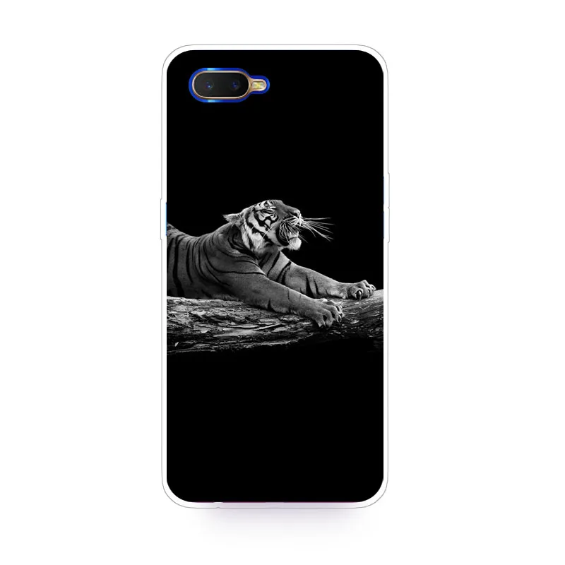 Чехол для OPPO K1 мягкий чехол из ТПУ с изображением тигра льва R15X защитный телефона