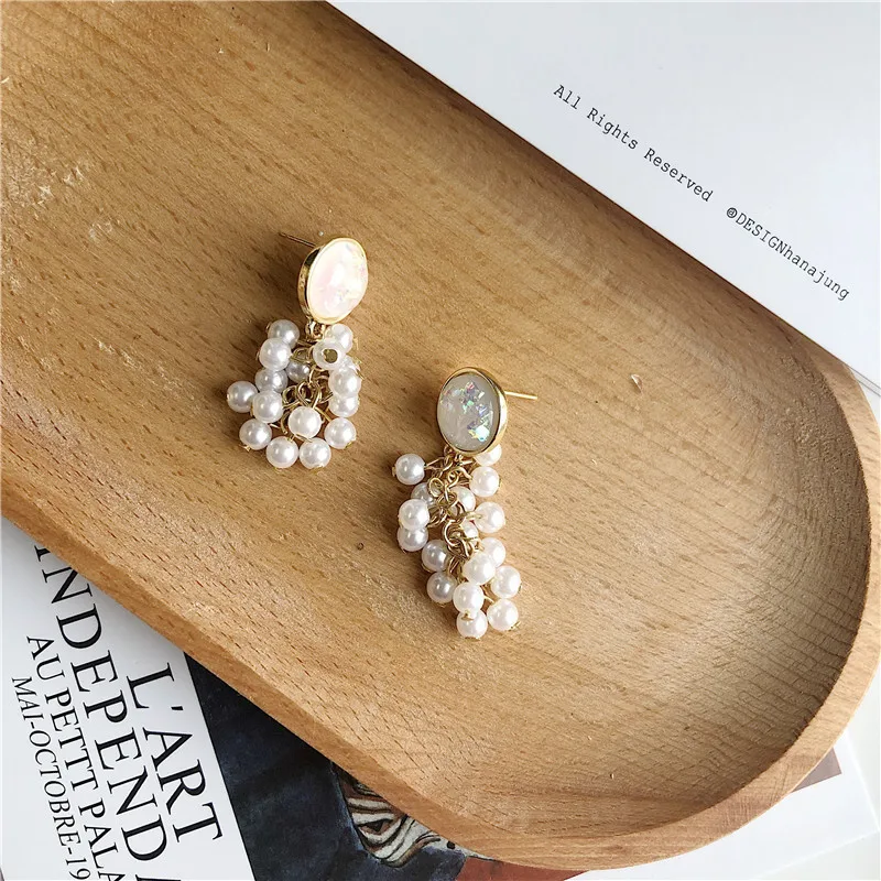 2019 Women's Earrings Simple Retro Pearl For Women Accessories Fashion Long Dangle Jewelry Bohemian Bijoux | Украшения и