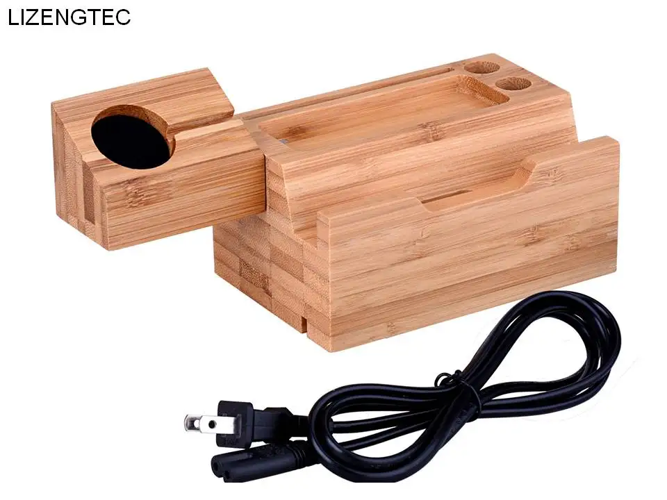 shipping lizengtec дизайн деревянная подставка подходит для мобильных и мини планшетных часов удобно с функцией зарядки