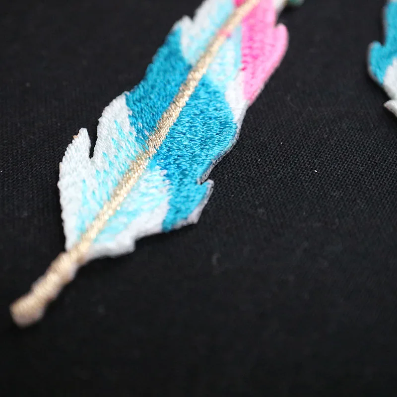 1 шт. перьевые вышитые патчи для одежды железные наклейки на вышивку одежда