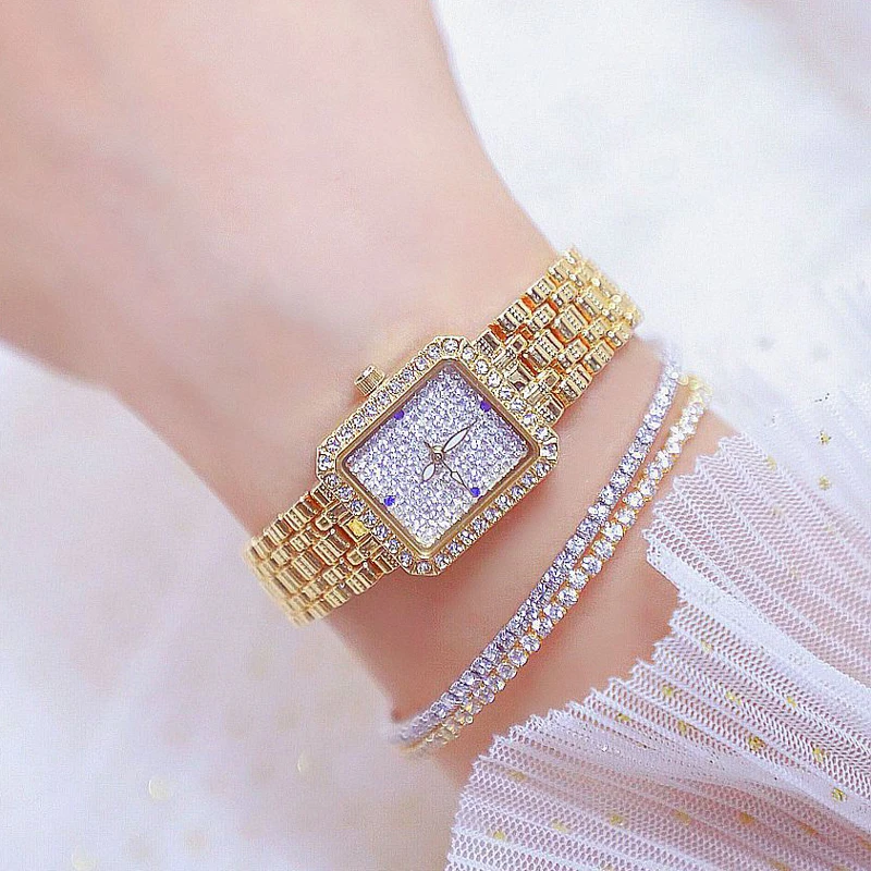 Женские часы роскошные Женская мода 2019 Relogio Feminino квадратные розовое золото