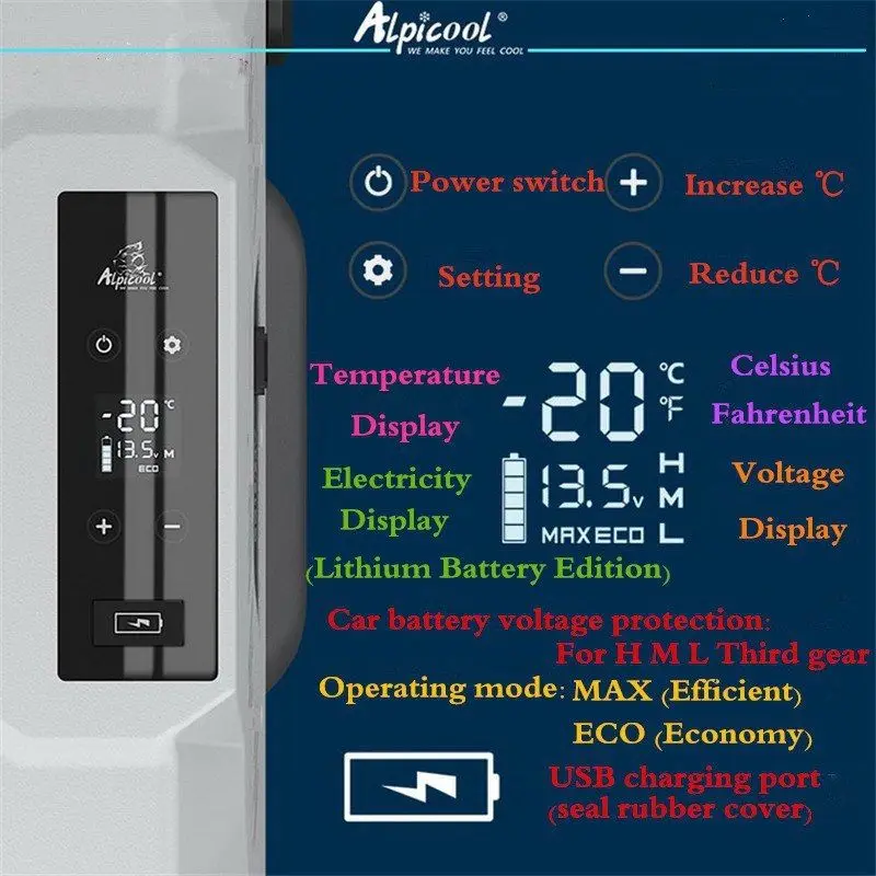 DC 12 В 24 В AC 220 В цифровой дисплей с приложением компрессор автомобильный холодильник мини-холодильник с морозильной камерой для вождения путешествия рыбалка на открытом воздухе