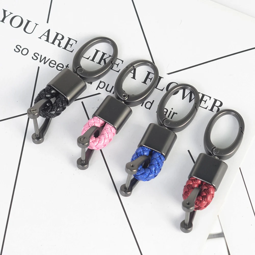 Автомобильный держатель для ключей брелок ручная тканая Пряжка подковы