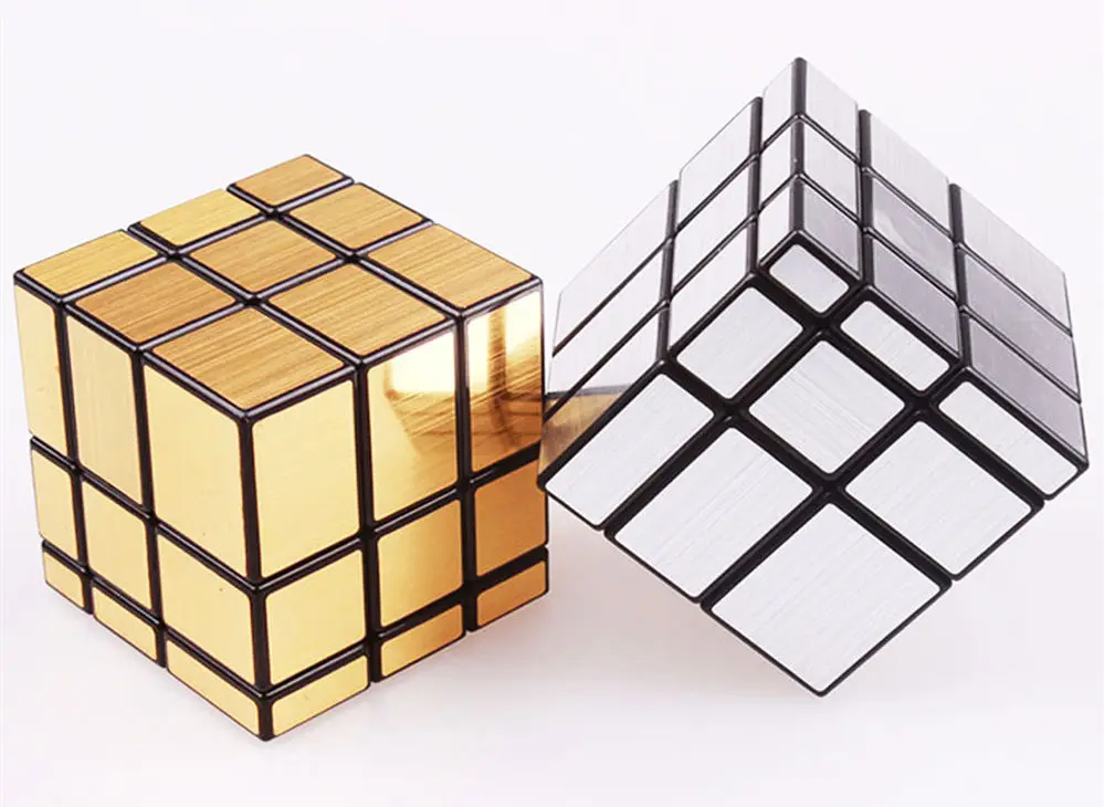 QIYI зеркальный куб 3x3x3, волшебный Скорость кубические серебряные золотистые наклейки профессиональный куб головоломка игрушки для детей зеркало блоки