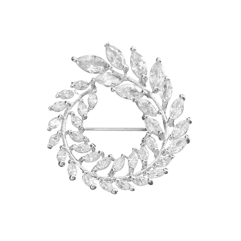 2 цвета прозрачный горный хрусталь брошь с завитками булавка классические листья