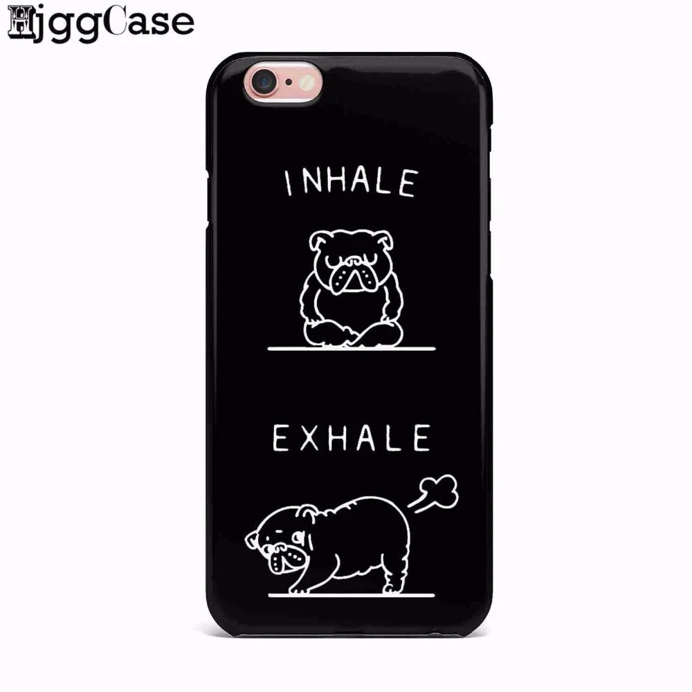 Милый Французский бульдог Inhale выдыхающий чехол для телефона iPhone X 8 8 Plus 7 7 Plus 6 6s Plus 5s SE Мягкий ТПУ черный чехол для телефона оболочка