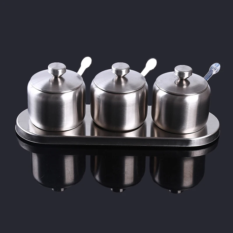 Кухонные сосуды для хранения деликатных банок специй набор из нержавеющей стали