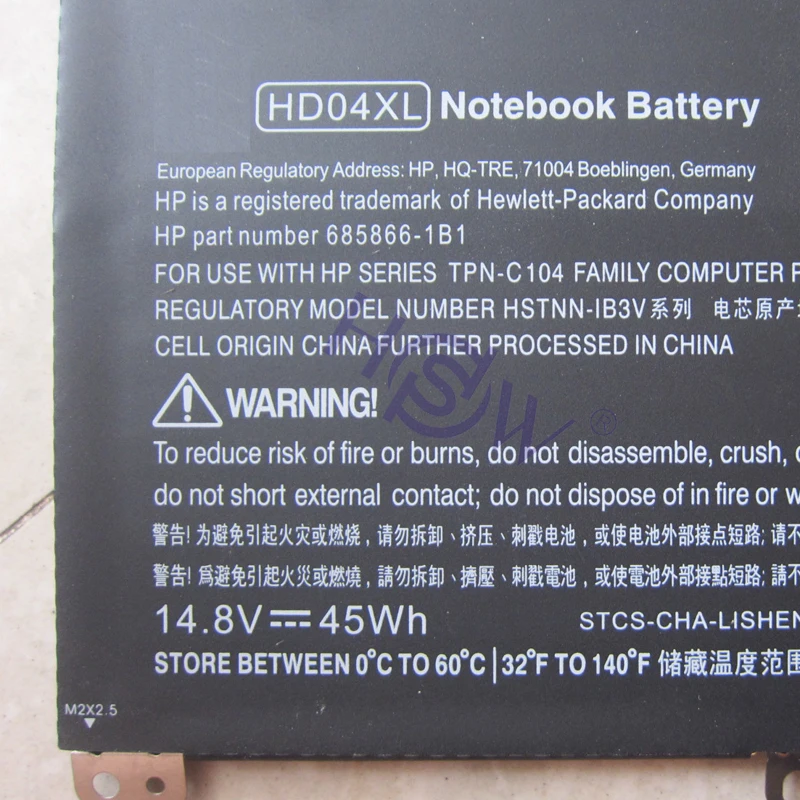 HSW новый 14 8 V 45Wh HD04XL Аккумулятор для Hp Envy Spectre Xt 13 2021tu 2000eg 2120tu 685866 1b1 17 bateria|battery for