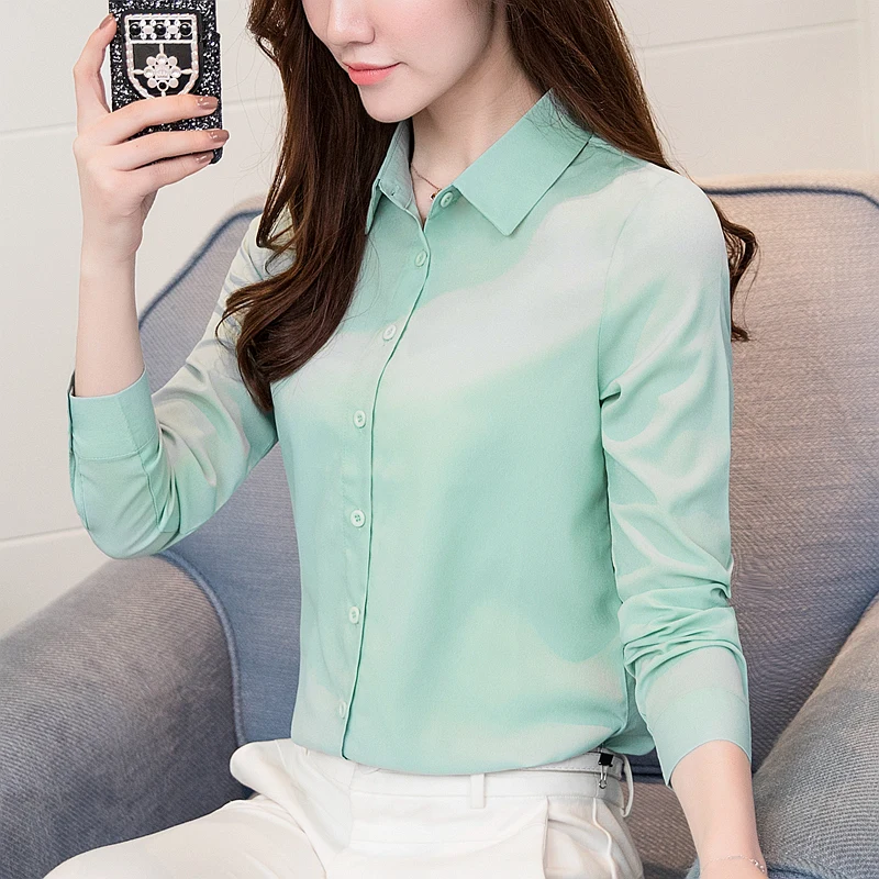 Тонкая однотонная формальная рубашка новые шифоновые рубашки в Корейском стиле