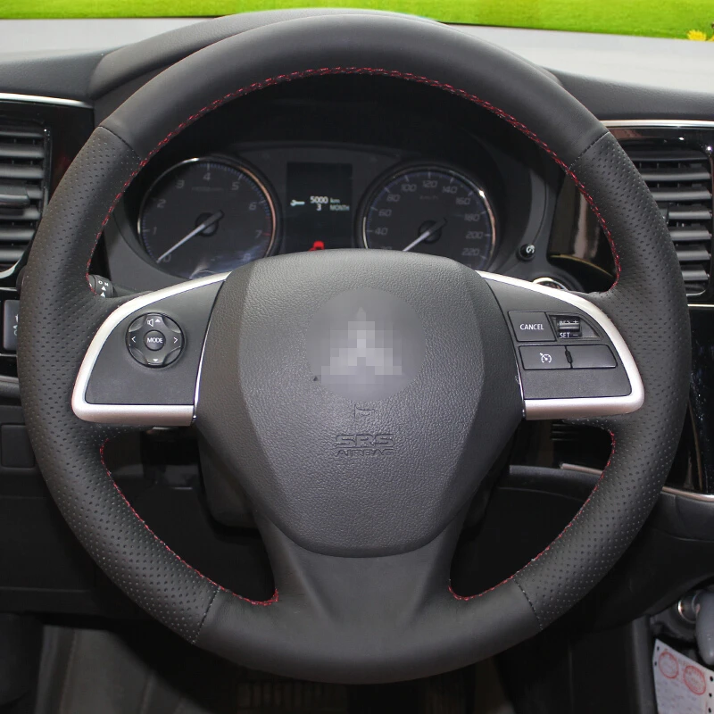 BANNIS черная искусственная кожа DIY сшитый вручную чехол на руль для Mitsubishi Outlander 2013 Mirage ASX