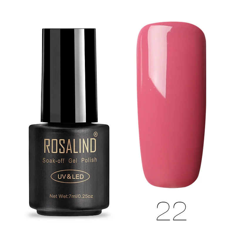 ROSALIND 7 мл УФ-гель для ногтей, грунтовка для ногтей, дизайн ногтей, замачивание, гибридный Белый гель для наращивания ногтей, Гель-лак, чистый цвет - Цвет: 22