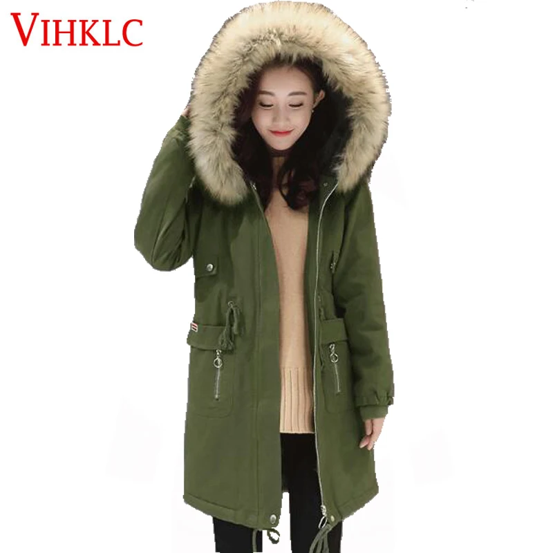 Новинка 2017 года зимние пальто Для женщин модная куртка с капюшоном большой