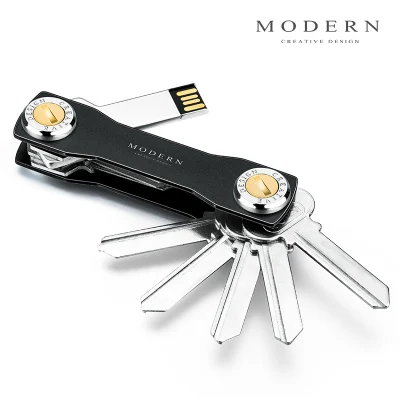 Black Key Holder Брендовый алюминиевый ключ Умный кошелек DIY брелок EDC Карманный держатель для ключей органайзер для ключей-современный - Цвет: Black Key Holder