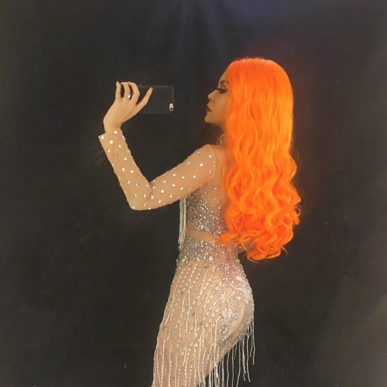 DJ Flash комбинезон украшенный кристаллами Для женщин сексуальный вечерние костюм