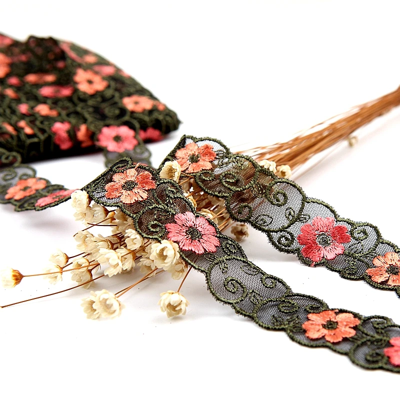 MLAEY 2Yards Exquisite Embroidered Flower Lace Trim High Quality Fabric DIY Craft&ampSewing Dress Clothing Accessories | Дом и сад