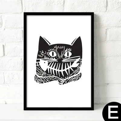 Черно-белая сова аниамлы Цитата современный плакат холст печать стены