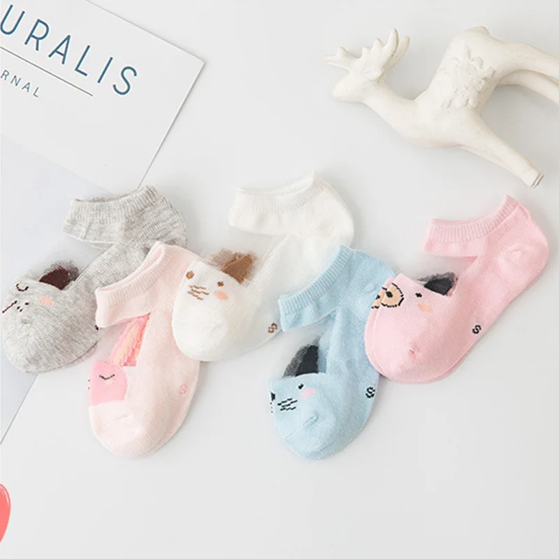 Осень-зима хит продаж 5 пар милые Мультяшные короткие носки для маленьких детей