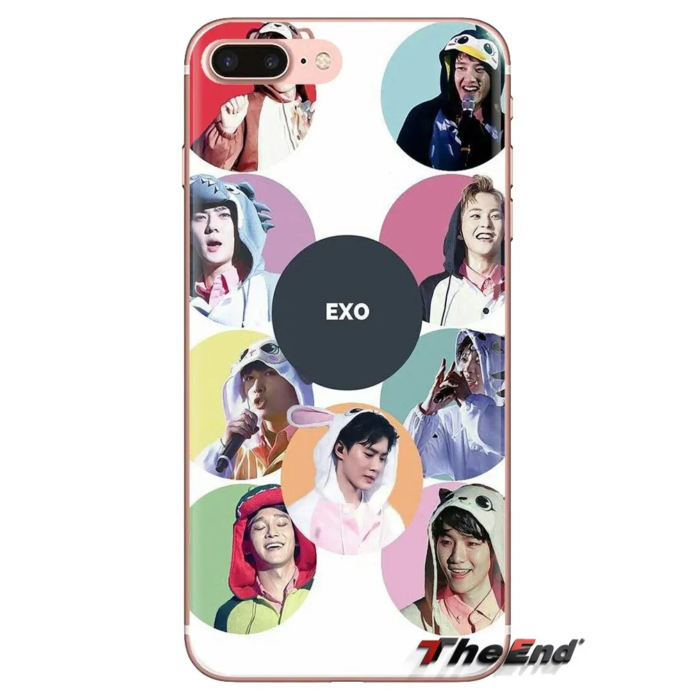 Soft Transparent Cases Covers For Samsung Galaxy J1 J2 J3 J4 J5 J6 J7 J8 Plus 2018 Prime 2015 2016 2017 EXO band k-pop kpop |