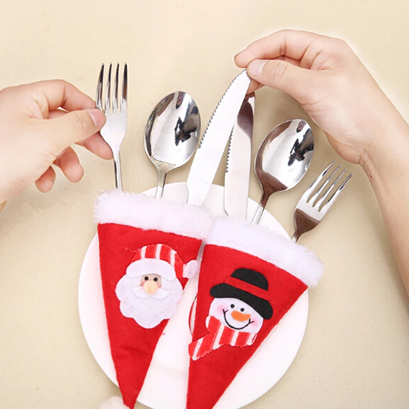 3 шт./лот милая Рождественская Мини шляпа для бутылок декоративная держатель