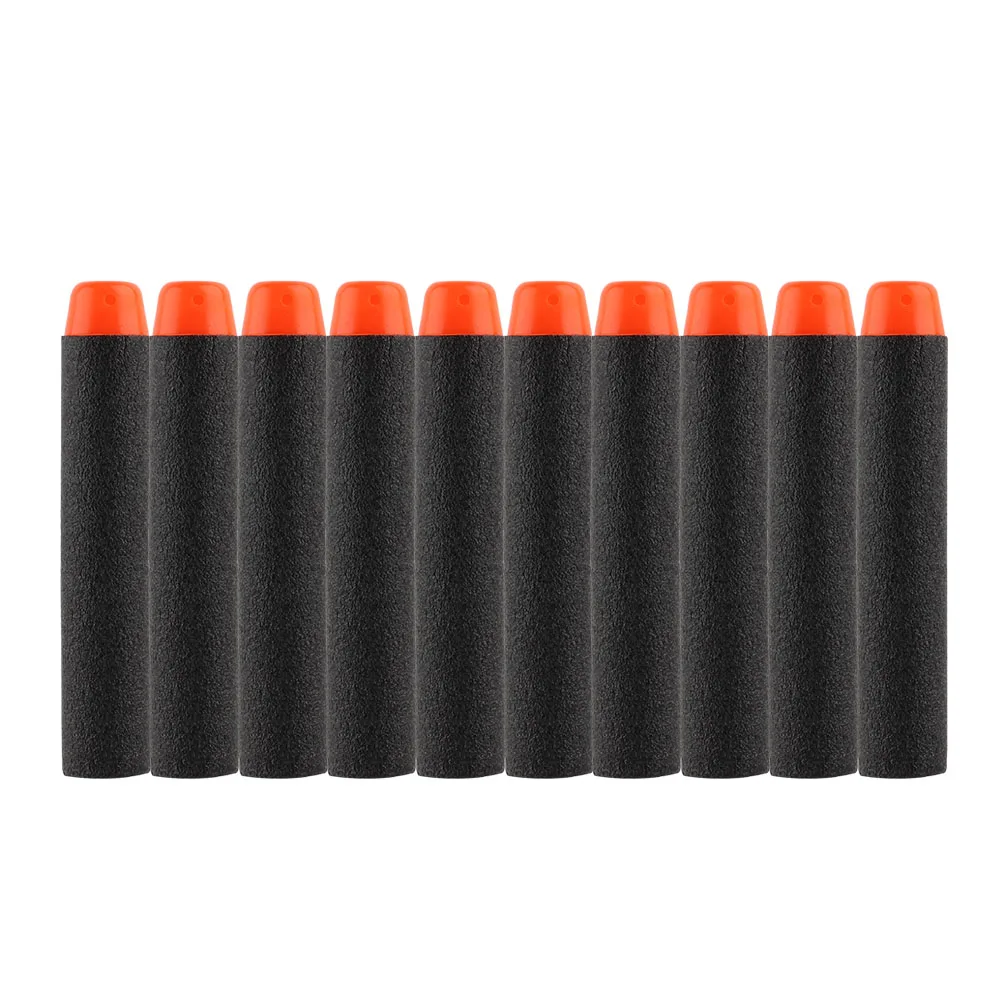 Черный 200 шт для пуль Nerf мягкая полая головка 7,2 см запасная игрушка дартс пули для пуль для детских пистолетов - Цвет: Черный